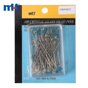 100 Crystal Glass Head Sewing Pins