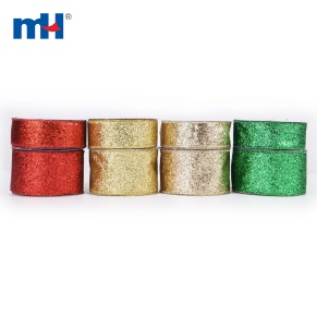 Metallic Wired Glitter Christmas Ribbon